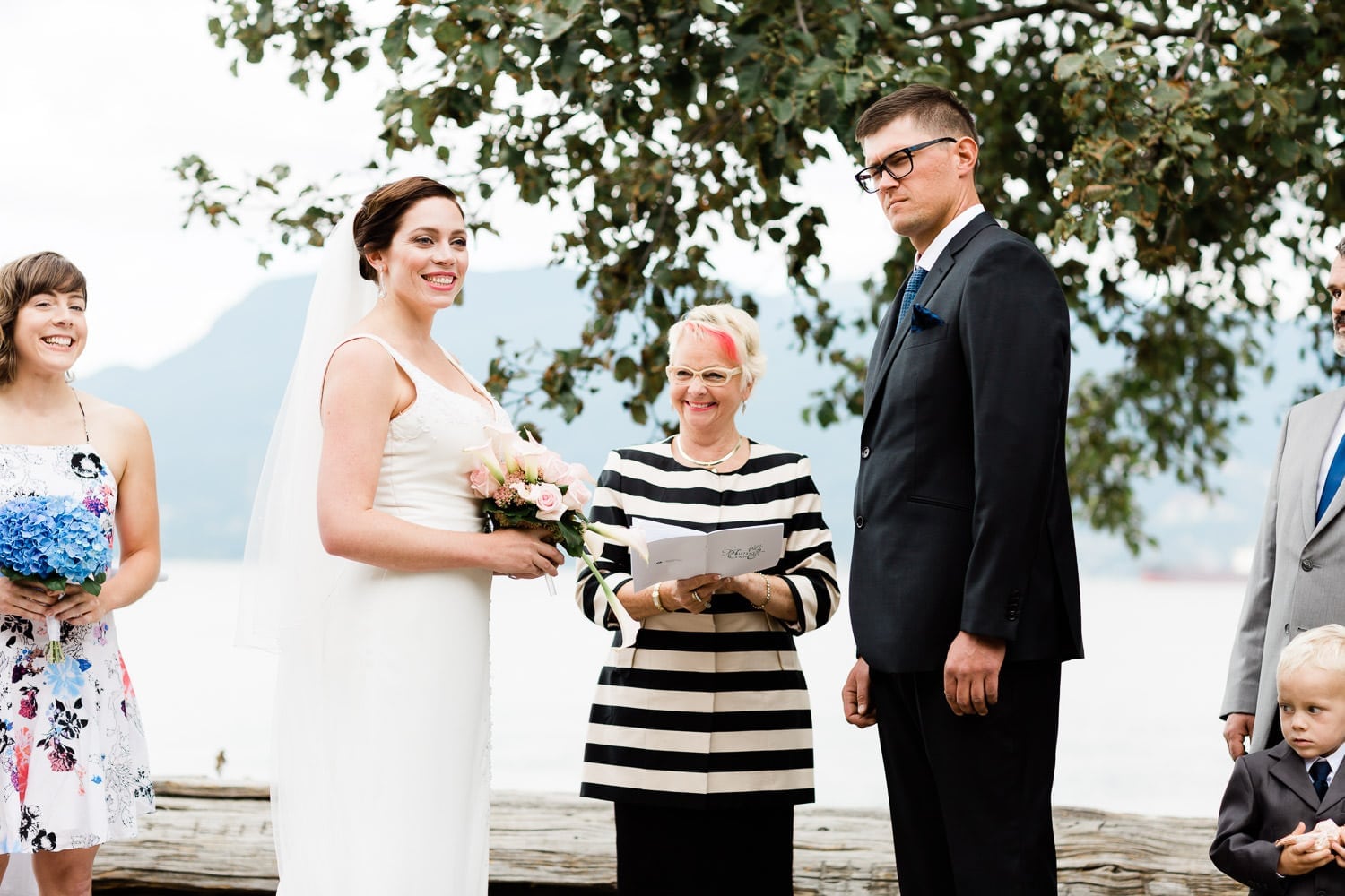 Wedding ceremony on Spanish banks | Vancouver wedding photographer
