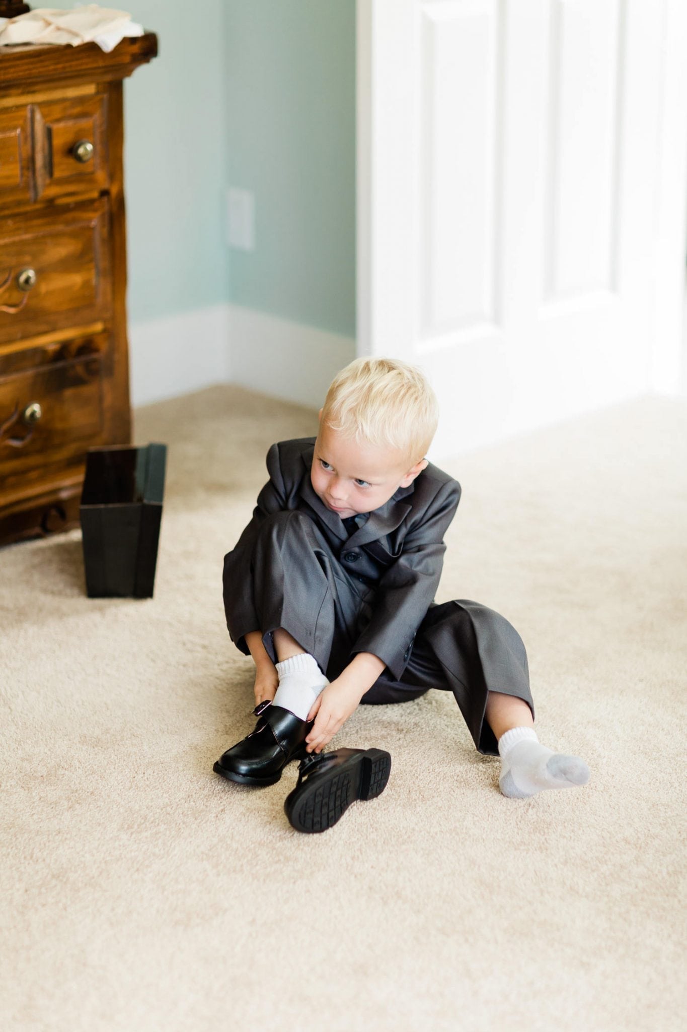Little boy getting ready for a wedding | Vancouver wedding photographer