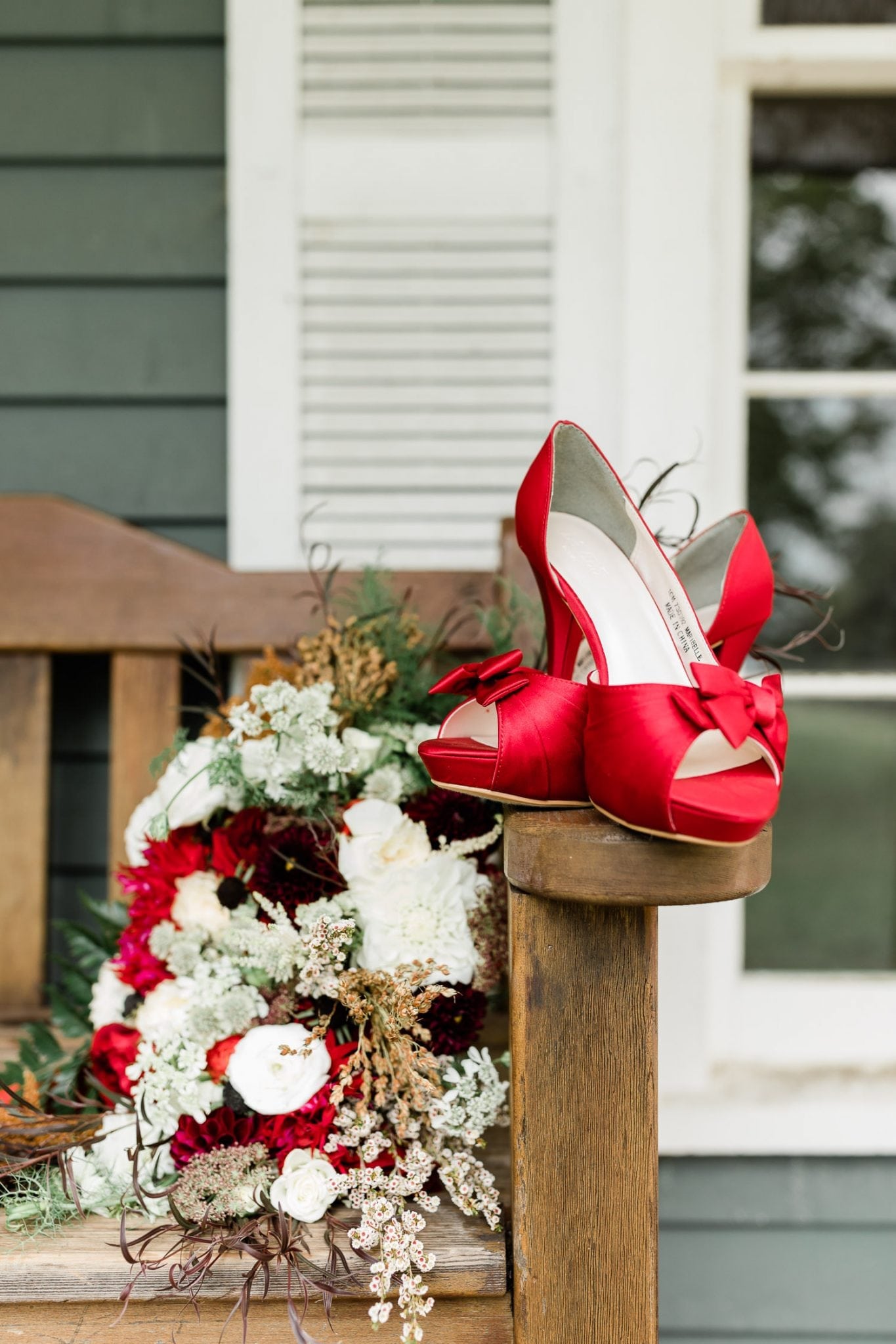 Wedding shoes and bouquet rustic style | Vancouver wedding photographer