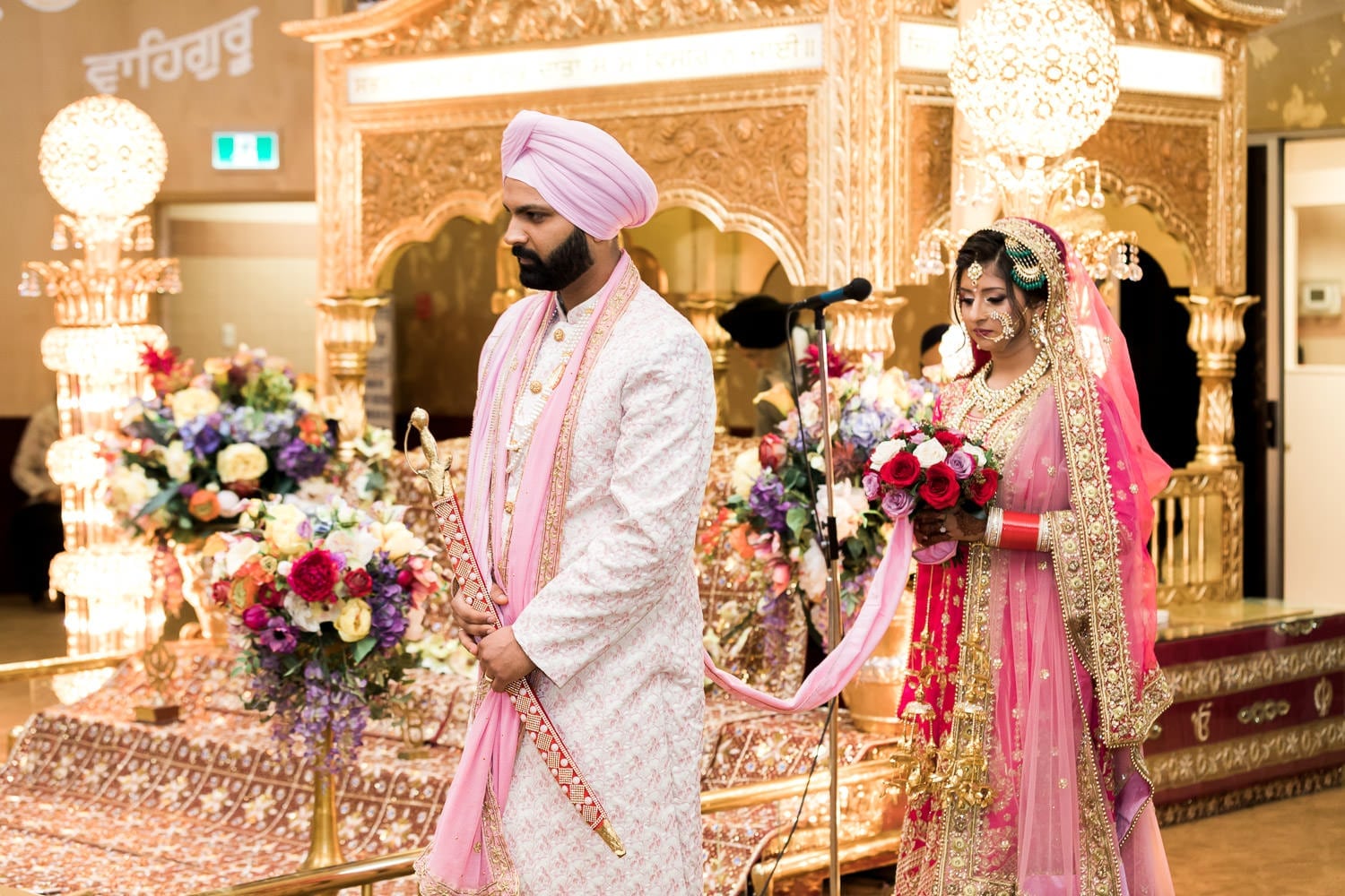 Indian bride and groom at the temple | Indian wedding photography Vancouver