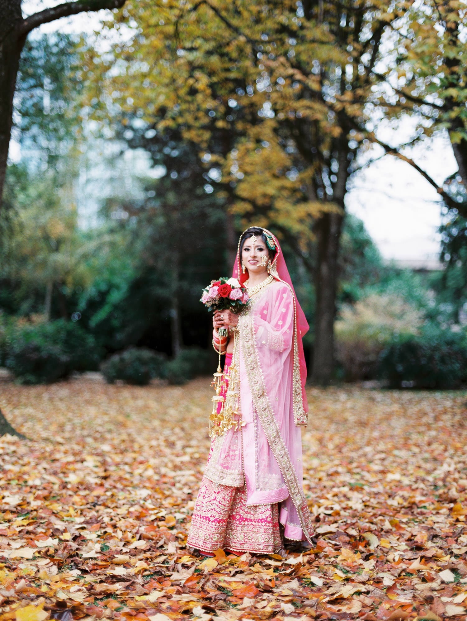 Indian bride portrait in Minoru park, Richmond | Vancouver Indian Wedding Photographer
