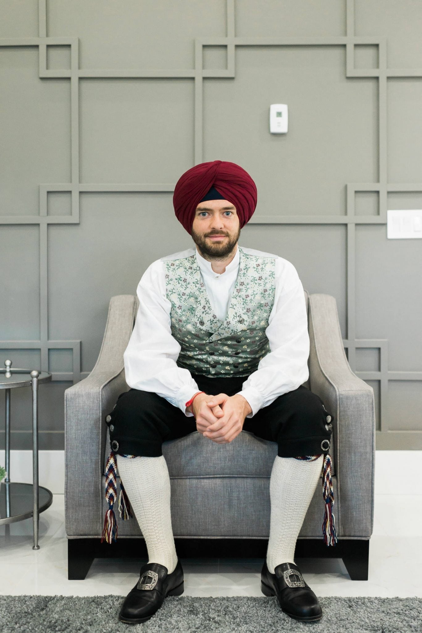Indian and Norwegian wedding, portrait of a Norwegian groom | Vancouver Indian wedding photographer