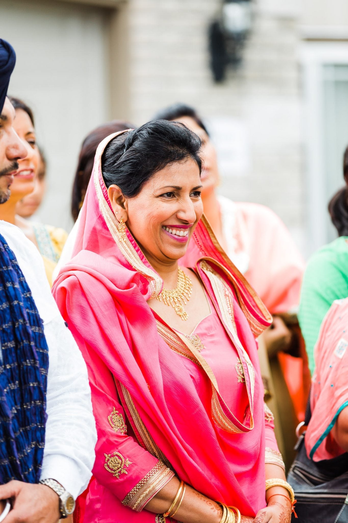 Mother is smiling, Indian and Norwegian wedding | Vancouver Indian wedding photographer