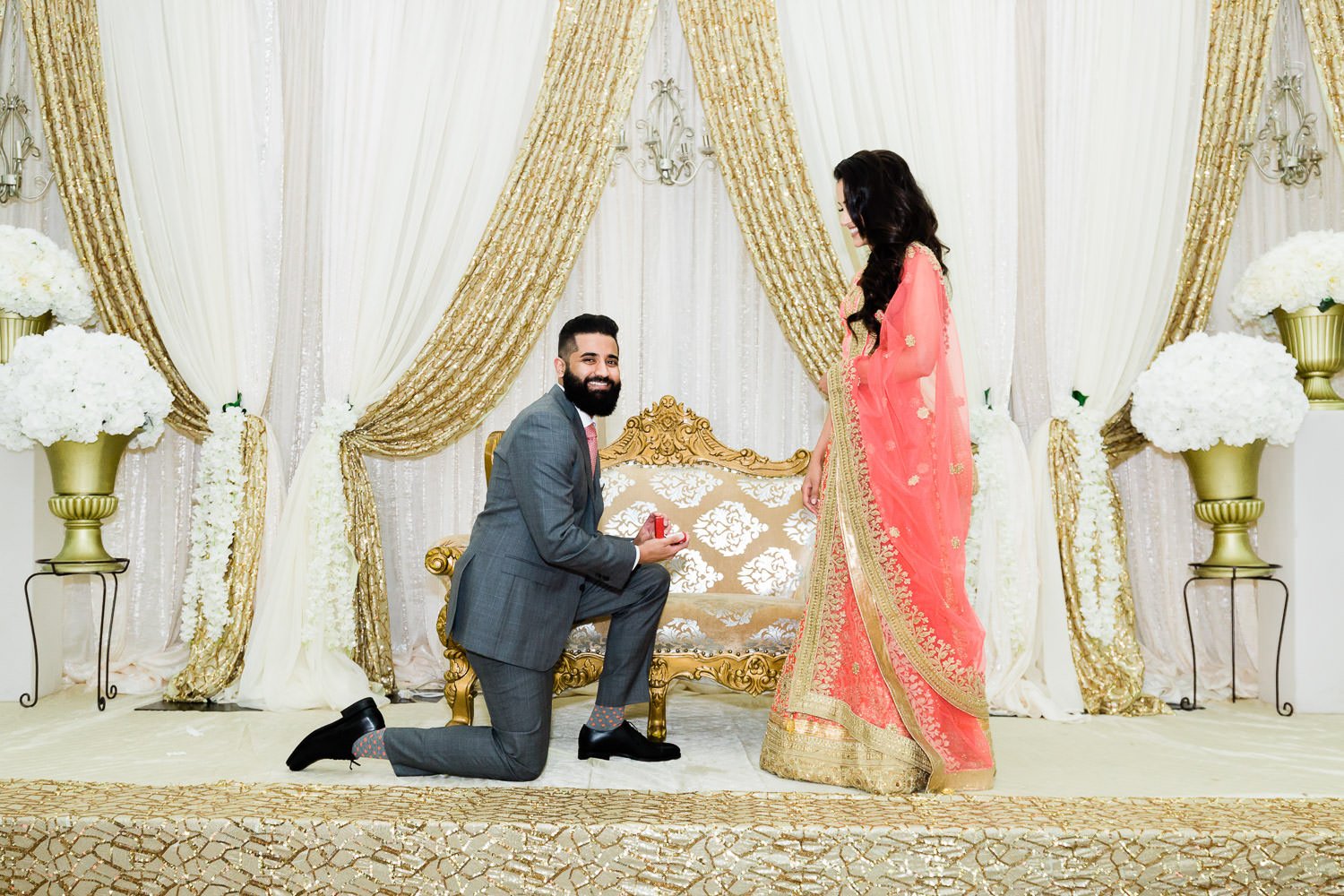 Indian couple getting engaged